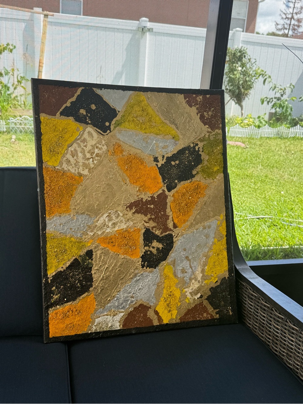 Handmade Textured Abstract Canvas - Picture 2 of 3